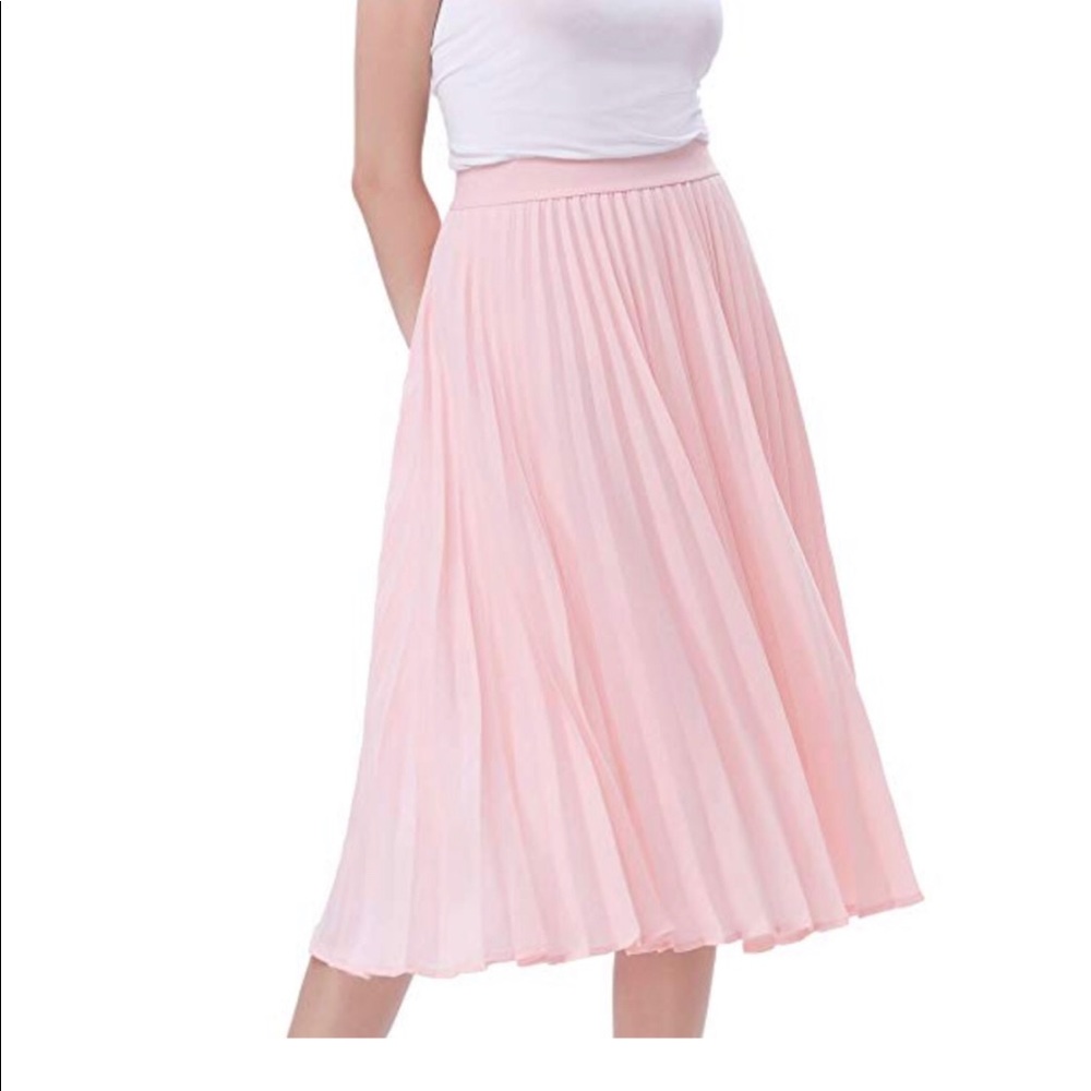 Women's High Waist Pleated A-Line Swing Skirt